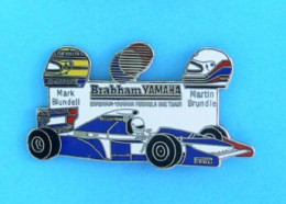 1 PIN'S //   ** MARK BLUNDELL // BRABHAM-YAMAHA FORMULA ONE TEAM // MARTIN BLUNDELL ** . (MFS) Attaches Double - F1