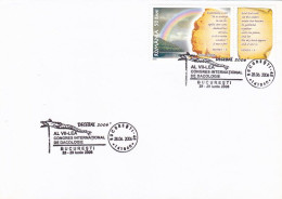 DACOLOGY INTERNATIONAL CONGRESS SPECIAL POSTMARKS, 2005 FLOODS RELIEF STAMP ON COVER, 2006, ROMANIA - Cartas & Documentos