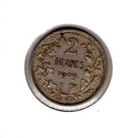 Belgique. 2 Francs. 1909. Léopold II - 2 Francs