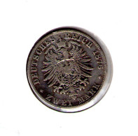 Allemagne.  2 Marks 1876 - 2, 3 & 5 Mark Argent