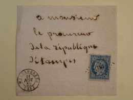 BX11 FRANCE   LETTRE DEVANT  1852 MALHESERBES AU PROCUREUR DE LA REPUBLIQUE + +N°4 PETIT CHIFFR  +AFF. INTERESSANT +++ - 1849-1850 Ceres