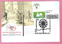 Poland 2022, Postcard (2) Poczta Polska Kielce, Sport Badminton, LIMIT. ED. 500 Pcs - Bádminton