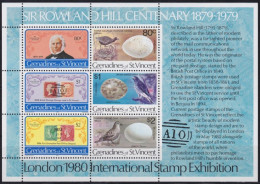 F-EX41915 GRENADINES & ST VINCENT MNH 1979 ROWLAND HILL CENTENARY EGG BIRD.  - Rowland Hill