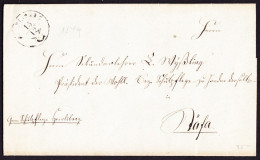 1849 Faltbrief Der Gemeinde Herrliberg Nach Stäfa. 2 Kreisstempel Mit Posthorn, Herrliberg. Ankunftsstempel In Blau. - ...-1845 Prefilatelia