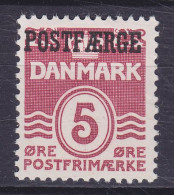 Denmark Postfähre Paket Marke 1942 Mi. 25 I, 5 Øre Wellenlinien Aufdruck Overprinted POSTFÆRGE, MH* - Pacchi Postali