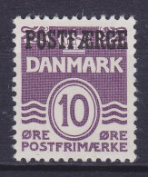 Denmark Postfähre Paket Marke 1939 Mi. 23, 10 Øre Wellenlinien Aufdruck Overprinted POSTFÆRGE, MH* - Pacchi Postali