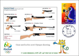 ALGERIE ALGERIA 2016 - FDC Olympic Games Rio 2016 Shooting Olympische Spiele Olímpicos Olympics Schießen - Tiro (armi)