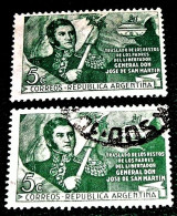 Argentina, 1947, General San Martin, MNH + Used, Michel # 546 (Green Colour ). - Nuevos