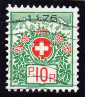 1934 10 Rp Mit Kontroll Nummer 1176, Geriffeltes Faserpapier. SBK Nr.12AIz, Wellenstempel - Franchise