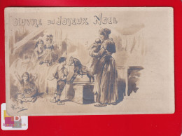 OEUVRE DU JOYEUX NOEL Carte Publicitaire Ill Henriot Enfants Jouets Poupée Cheval Bascule Paris Av Bourdonnais Charité - Henriot