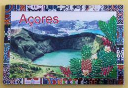 Azores Caldeira Das Sete Cidades On Sao Miguel Portugal Souvenir Fridge Magnet, From Azores - Toerisme