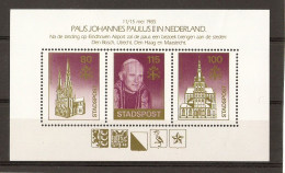 Pays-Bas 1985 - Local Mail - Stadspost - Bloc MNH - Paus Johannes Paulus II In Nederland - Other & Unclassified