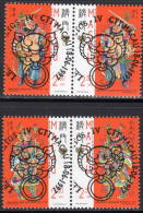 Macau 1997 Legends & Myths (4th) - Door Gods Set Of 4 In S-t Pairs CTO Used - Gebruikt