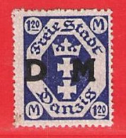 MiNr. 12 X (Falz)  Deutschland Freie Stadt Danzig  Dienstmarken - Service