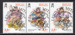 Macau 1996 Legends And Myths (3rd) Set Of 3 In S-t Strip CTO Used - Used Stamps