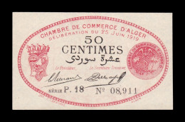 Argelia Algeria Argel Chambre De Commerce 50 Centimes 1919 Sc Unc - Algerije