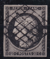 FRANCE 1849 - Grille Canceled - YT 3a - Signé Marché - 1849-1850 Ceres