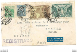 237 - 57 - Enveloppe Recommandée Envoyée Du Brésil En Suisse 1951 - Storia Postale