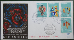 FDC 1969 Folklore Zegels Feest  Party NVPH 410-413 E56 NEDERLANDSE ANTILLEN  NETHERLANDS ANTILLES - Curaçao, Nederlandse Antillen, Aruba