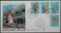 FDC 1969 Folklore Zegels Feest  Party NVPH 410-413 E55 NEDERLANDSE ANTILLEN  NETHERLANDS ANTILLES - Curaçao, Nederlandse Antillen, Aruba