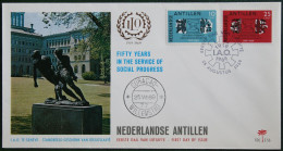 FDC 1969 International Labour Organization, I.A.O. NVPH 414-415; E56 NEDERLANDSE ANTILLEN  NETHERLANDS ANTILLES - Curaçao, Nederlandse Antillen, Aruba