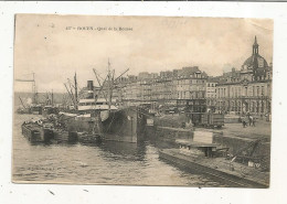 Cp, Bateaux ,péniches , 76 , ROUEN ,quai De La BOURSE, Voyagée 1952 - Péniches