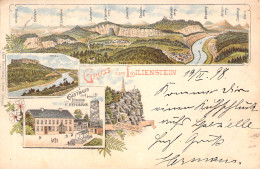 Gruß Vom Lilienstein -  Mehrbild Litho Gel.1898 AKS - Bastei (sächs. Schweiz)