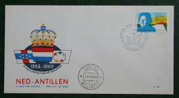 FDC 1969 Statuutzegel Queen Juliana 15 Year Anniv Statute NVPH 420 E58 NEDERLANDSE ANTILLEN  NETHERLANDS ANTILLES - Curaçao, Nederlandse Antillen, Aruba