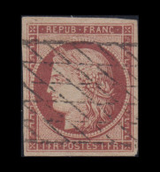 N°6 Cérès De 1850 – ND – 1fr Carmin – Oblitération Grille Sans Fin – Marges Magnifiques – Signé BRUN Et ROUMET – TTB - 1849-1850 Ceres