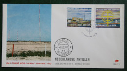 FDC 1970 Radio Bonaire Broadcasting Antenne NVPH 421-422 E59 NEDERLANDSE ANTILLEN  NETHERLANDS ANTILLES - Curaçao, Nederlandse Antillen, Aruba