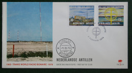 FDC 1970 Radio Bonaire Broadcasting Antenne NVPH 421-422 E59 NEDERLANDSE ANTILLEN  NETHERLANDS ANTILLES - Curaçao, Nederlandse Antillen, Aruba