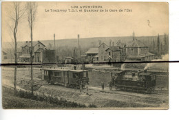 CPA . D38. LES AVENIÉRES .avenières. Le Tramway. TACOT  T.D.I Et Quartier De La Gare - Les Avenières