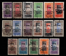 Togo   - 1916 - Tb Du Dahomey   Surch  - N° 84 à 100 - Oblit - Used - Used Stamps