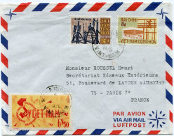 VIET NAM LETTRE PAR AVION DEPART SAIGON ?-?-1970 VIET-NAM POUR LA FRANCE - Viêt-Nam