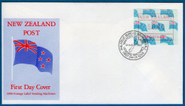 1988 Neuseeland New Zealand Flag NZ Frama ATM 3 Amtlicher FDC 22 AU 1988 Automatenmarken Frama - FDC
