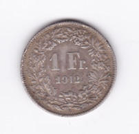 Peu Commune  1 Franc Suisse 1912 B  TTB à SUP - Autres & Non Classés