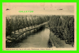 PETERBOROUGH, ONTARIO - VIEW OF CANAL FROM TOP OF LIFT LOCKS - TRAVEL IN 1947 - PECO - - Peterborough