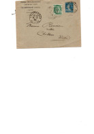 LETTRE AFFRANCHIE N° 111+ N° 140 -SEMEUSE LIGNEE - OBLITERATION  CHANTONNAY - VENDEE 1925 - Mechanical Postmarks (Other)