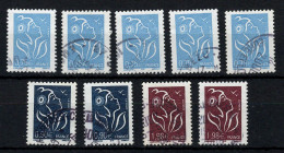 Lamouche - 9 Oblitérés : YV 3737 (5) , 3738 (2) , 3759 (2) , Cote 11,40 Euros - 2004-2008 Marianne Of Lamouche