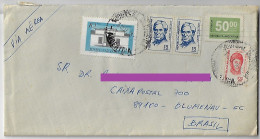 Argentina 1978 Cover Sent From Buenos Aires To Blumenau Brazil 5 Stamp Electronic Sorting Mark Telefunken - Covers & Documents