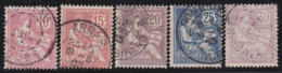 France  .  Y&T   .   124/128    .     O   .    Oblitéré - Used Stamps