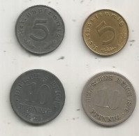 Monnaie, ALLEMAGNE, 1876-1921-1938-1940, LOT DE 4 MONNAIES - Otros & Sin Clasificación