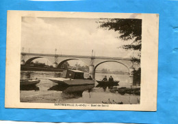 SARTROUVILLE-Quai De Seine Bateau Barques Avec Pêcheurs A Voyagé D'époque Années20- 30 , édition Carrier - Sartrouville