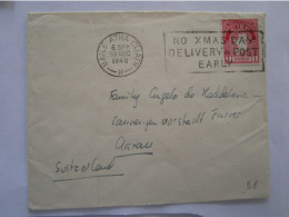 Lettre D'irlande Pour La Suisse 10/12/48 - Storia Postale