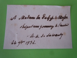 Autographe Narcisse Achille De SALVANDY (1795-1856) MINISTRE DE L'INSTRUCTION PUBLIQUE - Politiques & Militaires