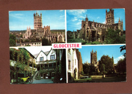(RECTO / VERSO) GLOUCESTER IN 1970 - MULTIVUES -  THE CATHEDRAL AND THE NEW INNBEAU TIMBRE - FORMAT CPA - Gloucester