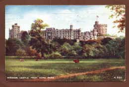 (RECTO / VERSO) WINDSOR CASTLE - FROM HOME PARK IN 1952 - ART COLOUR POSTCARD -  FORMAT CPA COULEUR - Windsor Castle