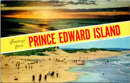 Canada Greeting SFrom Prince Edward Island Split Beautiful Sunset And Beach Scene - Autres & Non Classés