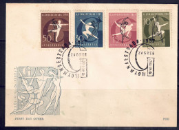 Jugoslawien 1957 - Weltgymnastikspiele, FDC Mit MiNr. 823 - 826 - FDC