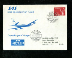 "DAENEMARK" 1970, SAS-Erstflugbrief "Copenhagen-Chigago" (18960) - Aéreo